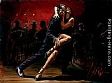 Fabian Perez Famous Paintings - TANGO IN RED